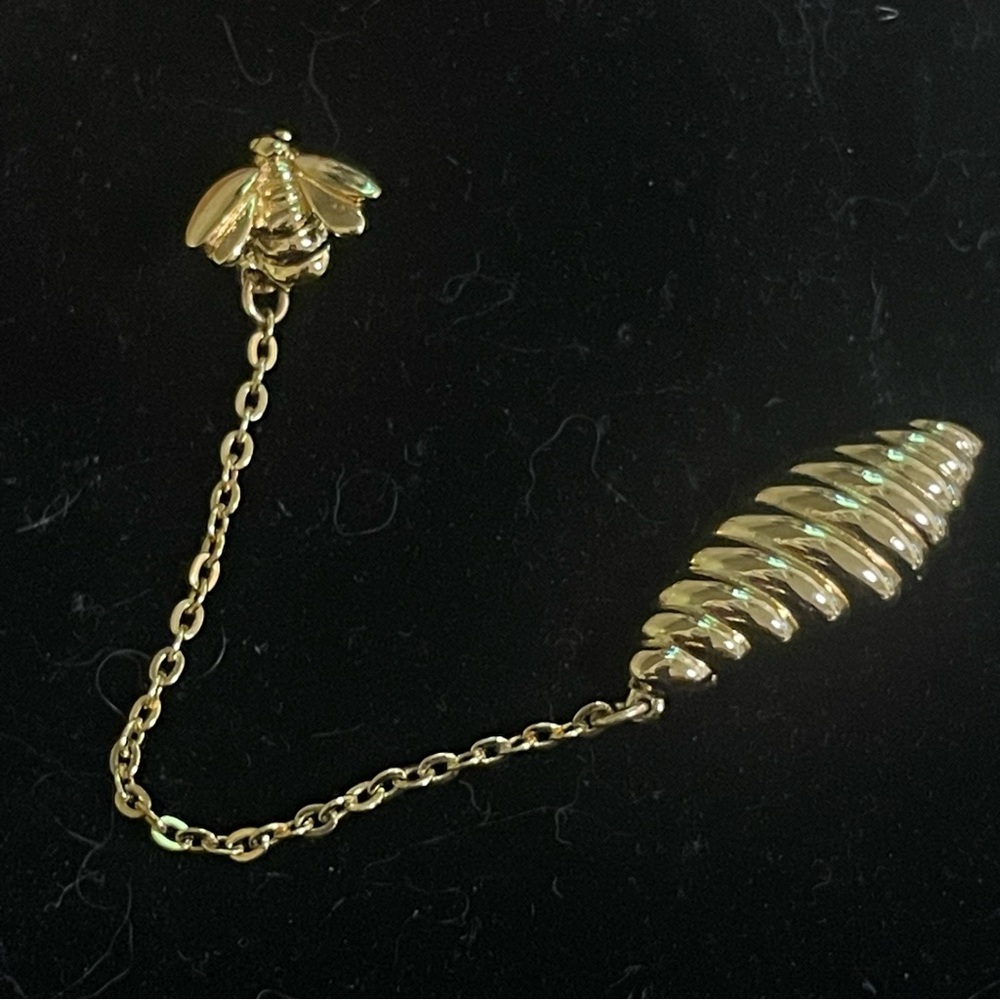 Vintage Monet Bee and Hive Double Brooch Lapel Pin